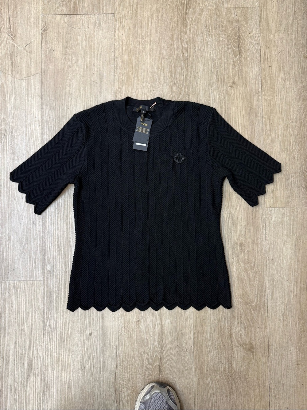 NWT Maje Knit Top Black Sz S
